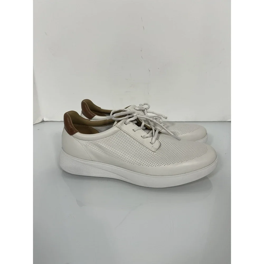Johnston & Murphy Men's Size 11 Ackerson Plain Toe‎ White Leather Oxford Shoes